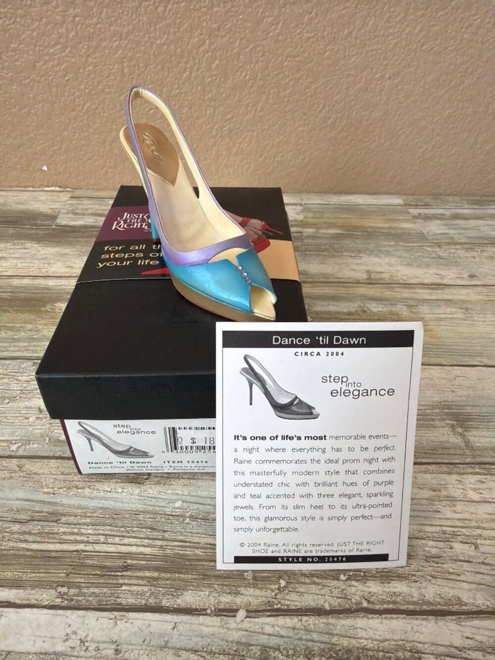 Just The Right Shoe Raine 2004 Dance Til Dawn Mini Shoe Used w/ Box COA #25476 - Picture 2 of 12
